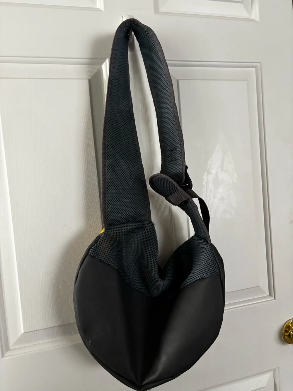 Pet Small Dog Cat Sling Carrier Comfort Travel Tote Shoulder Bag Yellow & Gray